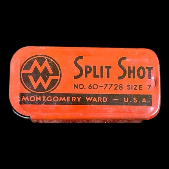Vintage Split Shot Montgomery Ward Tin w/Sinkers - Picture 1 of 3